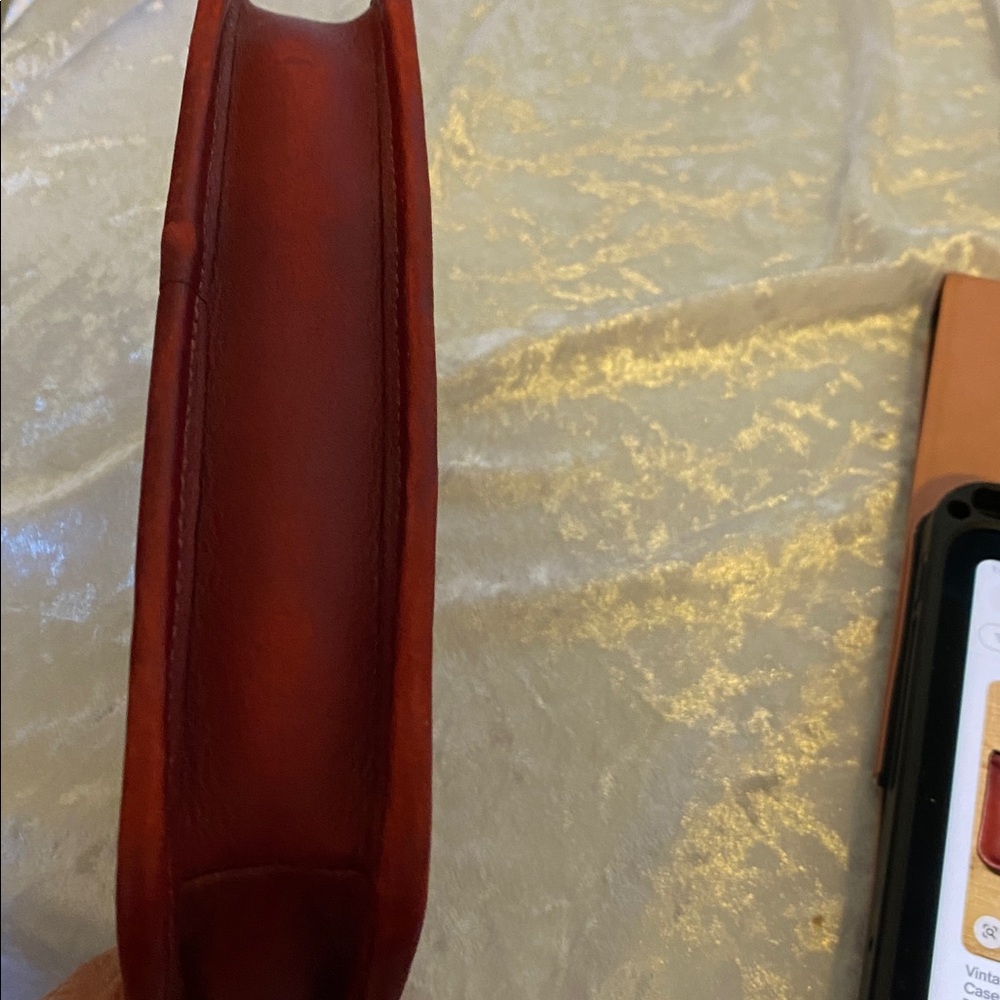 Vintage Coach skinny makeup case/pouch. Dark red in color. - Picture 8 of 9